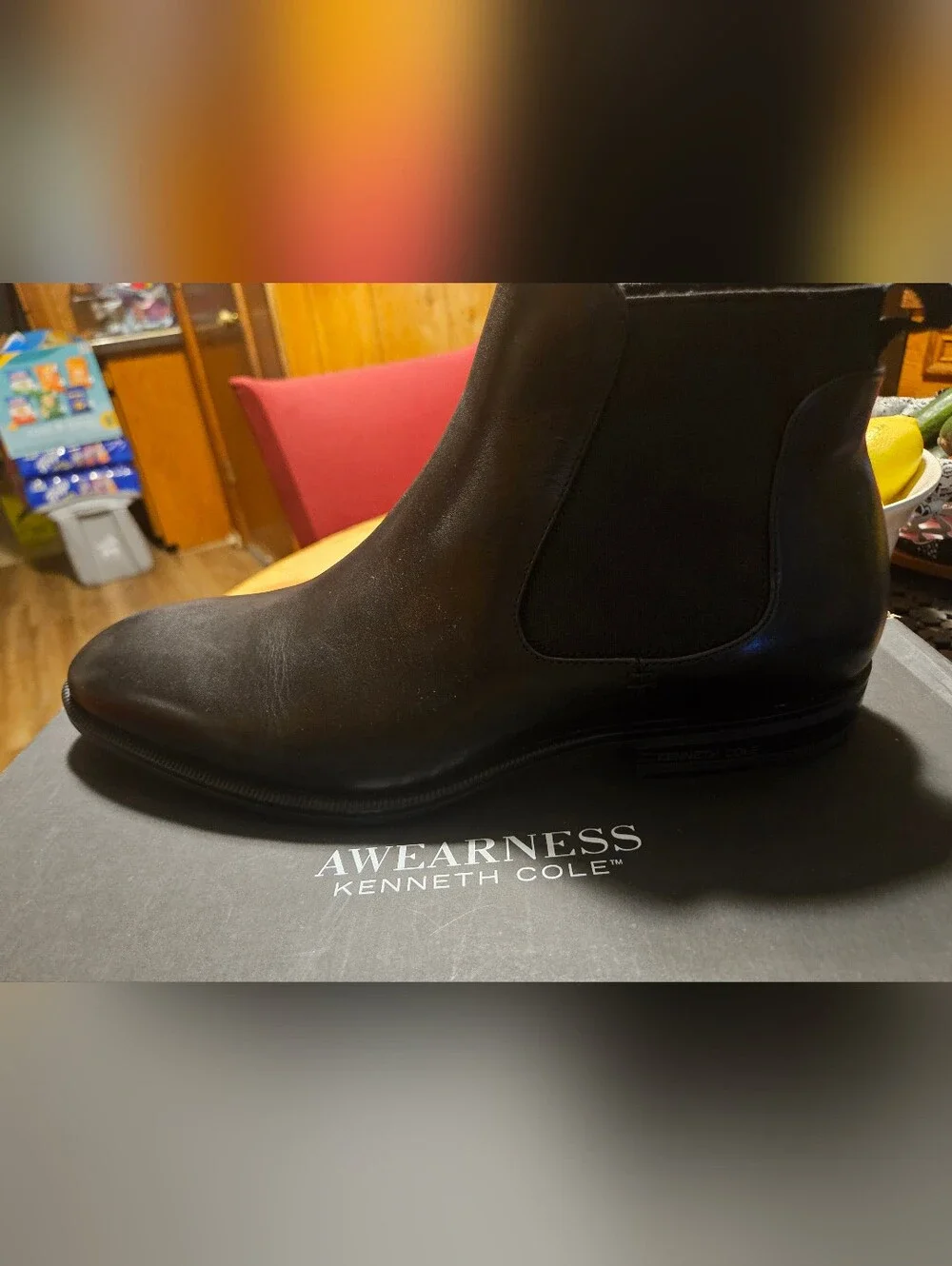 Kenneth Cole Black Leather Chukka Chelsea Boots